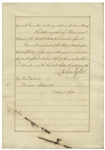 President John Tyler Signed Treaty of Peru -- Tyler's Signature Here on 12 January 1843 Ratifies the 1841 Treaty